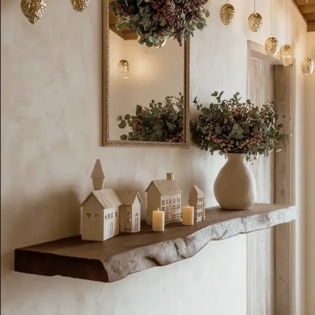 Handmade Live Edge Wall Shelf Rustic Solid Wood