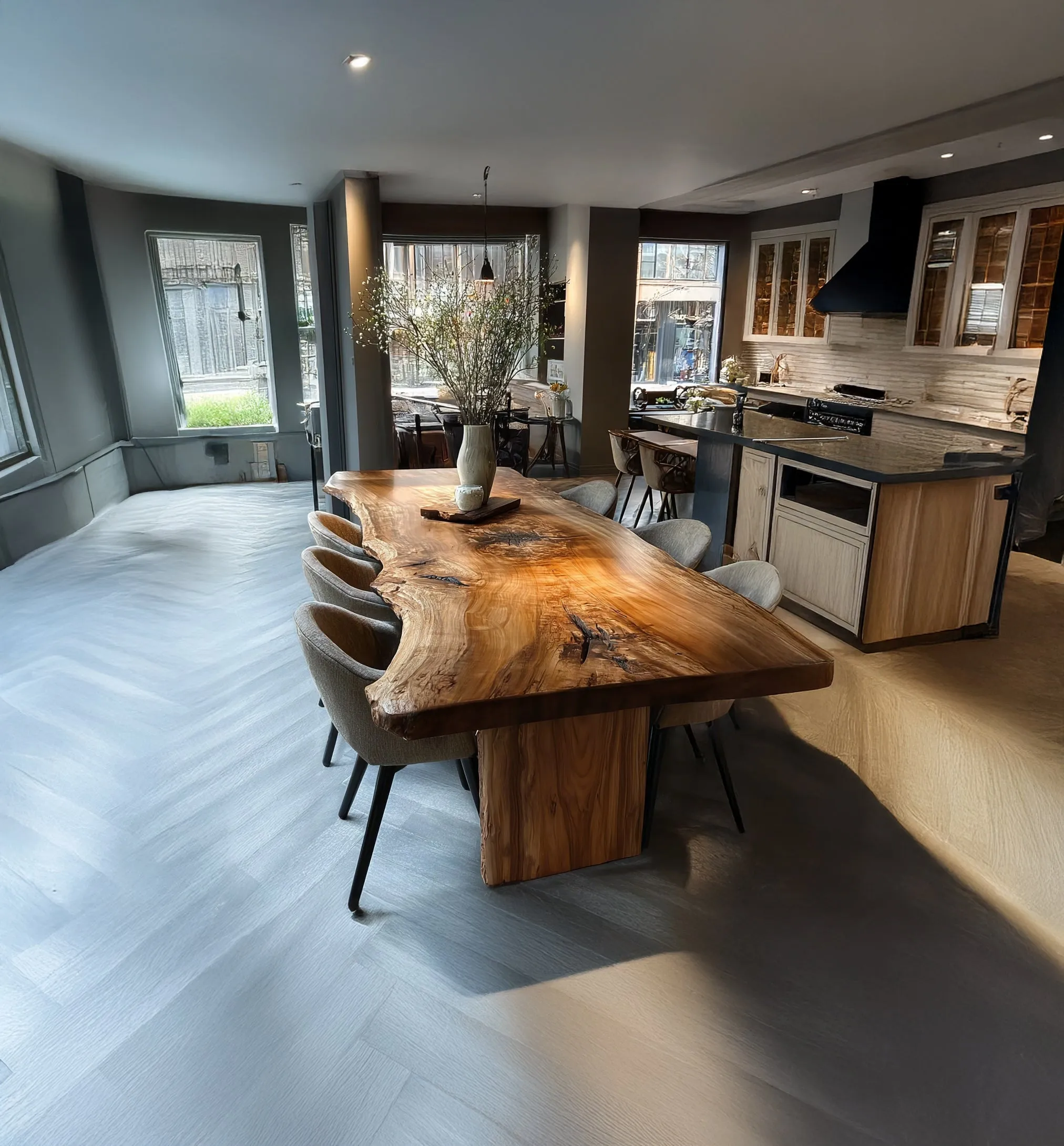 Walnut Live Edge Dining Table Handcrafted Solid Wood Farmhouse - Image 4