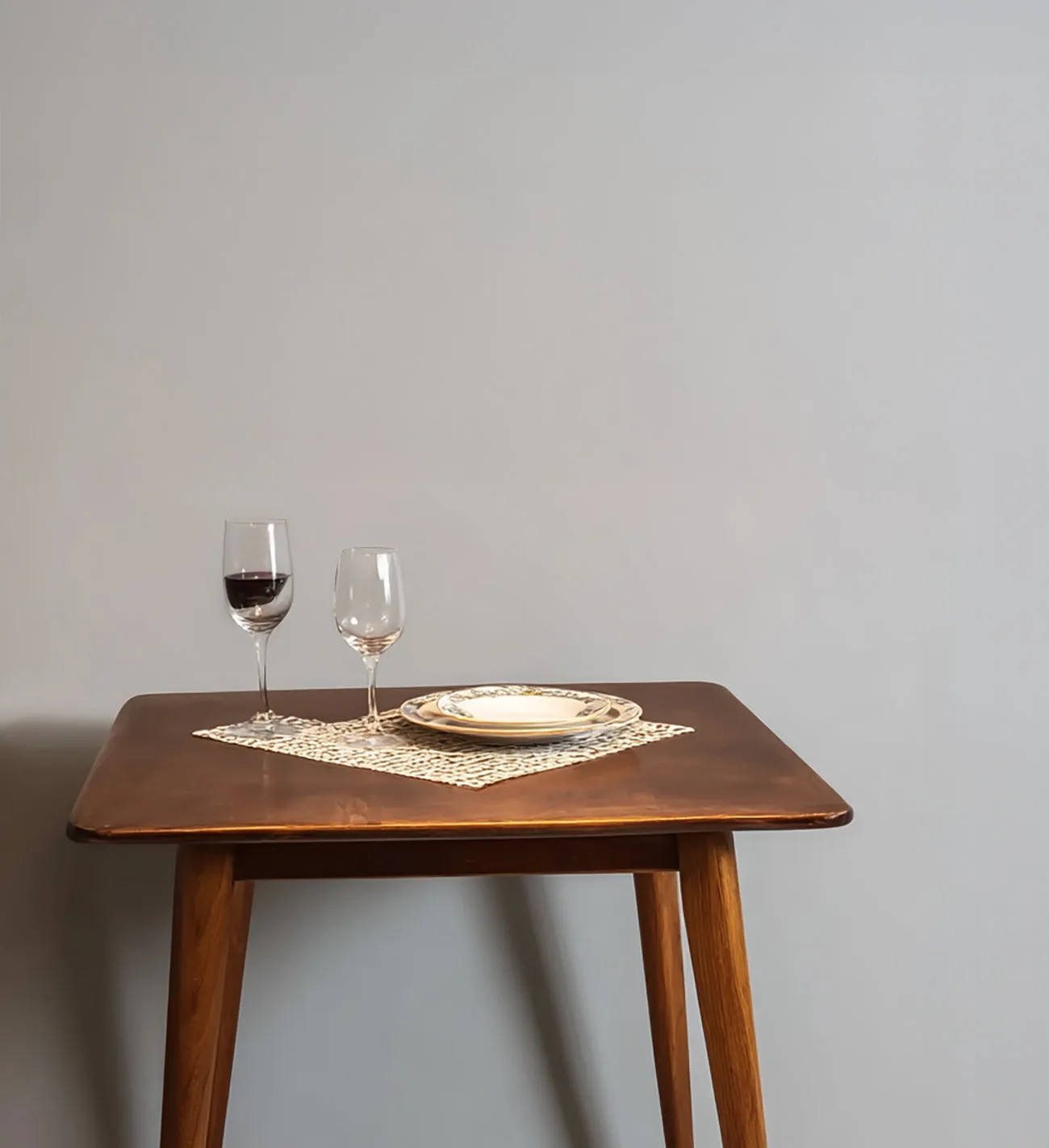 Square Dining Table Dark Walnut Compact Two To Four Seat - Image 4