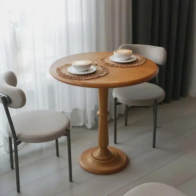 Round Bistro Dining Table Compact Breakfast Table For Small Kitchen